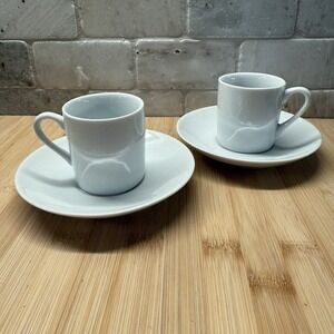 BIA Cordon Bleu Demitasse Demi Cup & Saucer‎ set of 2 White 3 oz Espresso